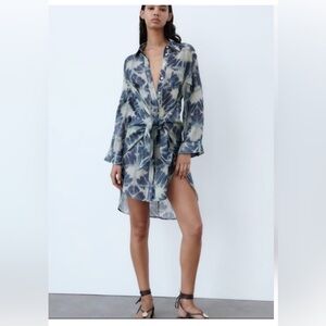 Zara Knotted Ramie Dress Limited Edition